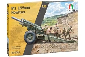 Italeri 6581 M1 155mm Howitzer with Crew, Scala 1:35, Plastic Model Kit, Modello in plastica da Montare, modellismo, mezzi Militari