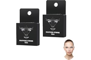 RUMGUG 2Pcs Hilo Marcador Microblading, Cadena de Mapeo de Pre-entintado Cartografía Mapping String Accesorio para Regla Tatuaje Cuerda Herramienta Medición para Tatuaje Semipermanente Cejas (Negro)