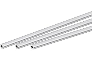 sourcing map Tubo rotondo in alluminio 6063, diametro esterno 4 mm, diametro interno 2 mm, lunghezza 300 mm, 3 pezzi