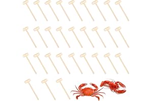 FAYEMINT 30 Pièces Mini Maillet Bois, Homard Bois Marteau, Mini Maillets de Marteau en Bois, pour Tapotements Chocolat, Noix de Pécan, Homard, Coquillages
