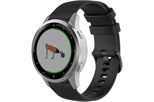 Wownadu Pasek do zegarka 18 mm, kompatybilny z Garmin Vivoactive 4S/Vivomove 3S/Venu 3S/Venu 3S/Venu 2S, oddychający silikonowy pasek zastępczy do Forerunner 255S/255S Music / 265S