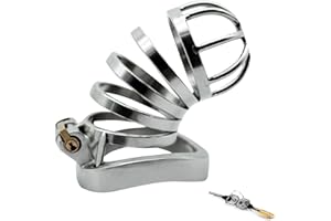 SeLgurFos Jaula de Castidad con Candado y Llave Jaulas de pene de Metal Cinturón de Castidad Jaula de Polla SM Bondage Juguete Sexual para Hombres (50mm)