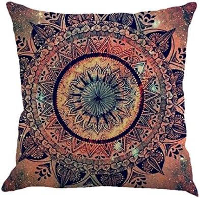 TIREOW Bohemian Geometry Painting Linen Cushion Cover Throw Pillow Case Sofa Home Decor (E)