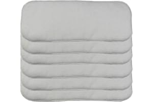 ‎HAPPY CHERRY Happy Cherry Babywindeln Waschbare Wiederverwendbare Baby Windel Microfaser Stoffwindel Einlagen Set von 6 Baby-Tuch Weicher Stoff 3 Schickten - Weiß