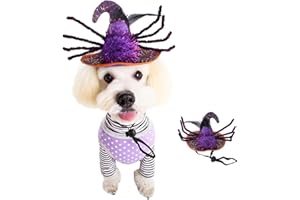 ZCJ Halloween Kostüm für Hunde & Katzen: Einstellbares Fledermaus Flügel Set,Gruselige Hüte (Spinnen, Skelette, Kreuze) - Perfektes Hundekostüm & Katzen Kostüme für Partys