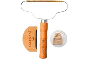 EMANAM Pro Lint Remover Carpet Scraper - Pet Hair Remover Dog Cat with Cashmere Comb and Bag that Quickly Removes Lint and Restores Carpet, Couch, Sweater and Blanket Fuzz