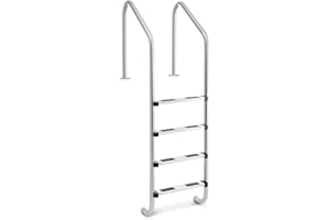 Uniprodo Uni_Pool_Ladder_1820 Poolleiter Edelstahl 4 Stufen Schwimmbadleiter 180 kg Tiefbeckenleiter