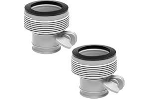 Xueniu Type B Pool Hose Adapter Connector 1.25 Inch to 1.5 Inch with Threads Effective Drain Upgrade Filter Pump Replacement Connector for Swimming Intex Pool Accessories Universal Fit Pumps (2 Pack)