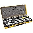 Stanley 1/2 inch Socket Set In Metal Tin 24 Pieces, Stmt74183-8, H18 x W43 x D5.2 cm