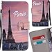 Produktbild LEMORRY Huawei P10 Lite Hülle Tasche Leder Flip Cover Case Schutzhülle Slim Bumper Schutz Magnetisch Soft Beutel Haut Weich Silikon Cover Schale Mit Kreditkarten-Slot, Paris