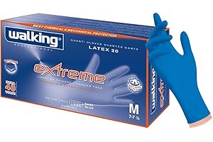 DOT Horeca Solutions 50 Guanti professionali monouso Walking EXTREME in Lattice colore blu TAGLIA L senza polvere interna riusabili alta resistenza