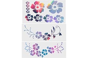 GORGECRAFT 3 estilos de Pegatinas para Coche con Flores de Hibisco Pegatinas Hawaianas Y Calcomanías Coloridas Reflectantes de Ramas de Hibisco Vinilo Impermeable Decoración Exterior Automotriz