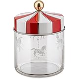 Alessi Circus MW30/75 - Barattolo da Cucina per Alimenti di Design, in Vetro Serigrafato con Coperchio in Banda Stagnata, 75 