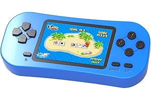 ZHISHAN Handheld Spielkonsole für Kinder Eingebaute 218 Klassische Retro Elektronisches Video Spiele 2.5" LCD 3,5 MM Kopfhöreranschluss Wiederaufladbar Arcade (Blau)