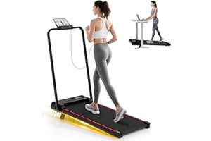 HomeFitnessCode Walking Pad with Incline, 2.5HP Under Desk Treadmills for Home with Folding Handle,1-8km/h Speed Range,LED Display & Remote Control,No Assembly