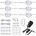LABOREDUCER Under Cabinet Lights with Touch Dimmer,6 Pack Plug in LED Puck Lights with Mains,12V Under Cabinet Lighting,Under Counter Lights for Kitchen Under Cupboard Lights (6000K Daywhite)