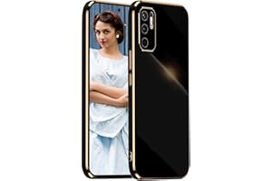 JEELAR NEINEI Funda para Xiaomi Redmi Note 10 5G/M3 Pro 5G,Carcasa Espejo Silicona Shockproof Diseño Minimalista Caso,Ultradelgado Elegante Color Brillante Enchapado TPU Case Cover,Negro