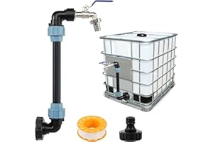 BEIBEIJIA IBC Schwanenhals 3/4" Auslaufhahn, IBC Adapter mit Schwanenhals Messing Wasserhahn, S60x6 Wasserhahn Absperrhahn, anschluss wasserfass, IBC Tank Zubehör Für Regenwassertank Regenfass IBC-Container