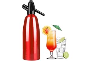 DYJD 1 Litro Di Soda Sifone Bottiglia, Soda Sifone Seltz Cocktail Barista Acciaio Inossidabile, Produzione Di Soda Gassata Acqua Frizzante Per Succhi Di Bevande Cocktail (red)