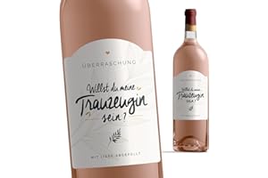 Manahia Flaschenetikett Trauzeugin - Willst du meine Trauzeugin sein ? Hochzeit - Hochzeitskarte - Trauzeugin fragen - Geschenke für Trauzeugin - Weinetikett - Hochzeitsankündigung Trauzeugin