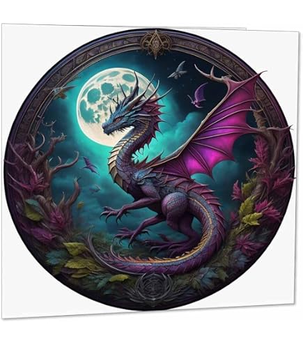 Biglietto di auguri di compleanno con strega anime, fantasia, 145 x 145 mm