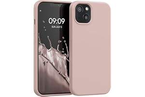 kwmobile Carcasa Compatible con Apple iPhone 13 Funda - Case TPU y Silicona antigolpes - Apto Carga inalámbrica - Rosa Palo