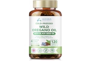 AORUILIA Oregano Oil Capsules, 240mg Carvacrol – 300mg Wild Oil of Oregano per Softgel with 600mg Black Seed Oils for Immune Support & Digestive Health,120 Count (4 Month Supply)