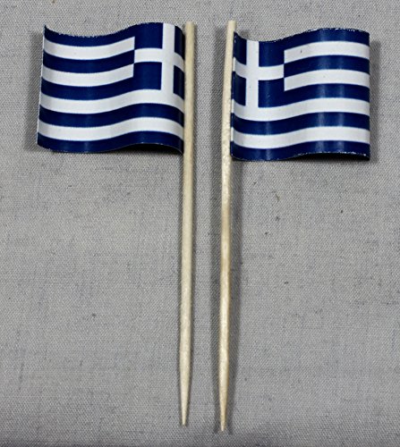 Party-Picker Flagge Griechenland Papierfähnchen in Spitzenqualität 50 Stück Beutel