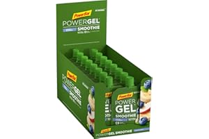 Powerbar PowerGel Smoothies Banana Blueberry 16x90g - Smoothie Énergétique Végétal + Magnésium Sodium et Maltodextrine
