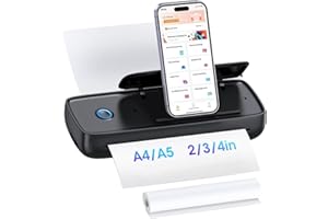 AILRINNI Portable Printer Wireless for Travel Bluetooth Thermal Printer-A4 Inkless Printer Compatible with iOS 15mm/S, Android & Laptop for Office School Home,Support 210 x 297mm A4 Size Thermal Paper