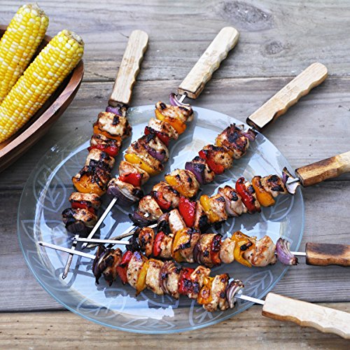 44cm Edelstahl Grillspieße – Massivholzgriff – 6er Pack – Perfekt für Profiqualität von Grill Hogs - 5