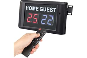 PELLOR Marcador Temporizador Digital Electrónico,Marcador Electrónico LED Portátil para Baloncesto Tenis, Marcador Deportivo con Mando a Distancia,Admite Competición Deportiva Indoor y Outdoor