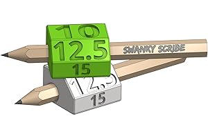 SWANKY DESIGN & DEVELOPMENT Swanky Scribe Set - 1x Green & 1x White Scribe Tool + 4 Perfect Fit Pencils. Scribe Tool for Carpenters, Joiners, Kitchen Fitters, Builders & DIY. 5 Fixed offsets; 5, 7.5, 10, 12.5 & 15mm.