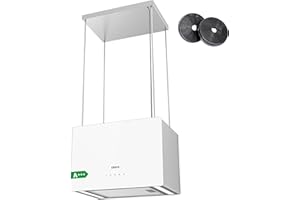 CIARRA Island Cooker Hood 48cm 700m³/ h CBCS4850 LED Display WIFI&Touch Control Ceiling Hood 4-Speed with Booster Recirculating&Ducting Kitchen Extractor Fan