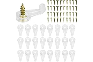 "N/A" OLRWSLG 50 Pack Glass Door Retainer Clips Kit Plastic Glass Panel Clips with Screws Transparent Glass Cabinet Clips Glass Retainer Clips for Fixing Glass Cabinet Doors (A)