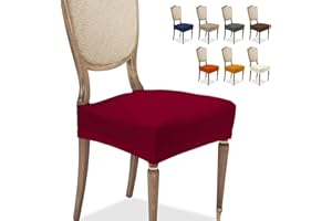 BANZAII TEXTILE INNOVATOR ONLINE Banzaii Coprisedia Universale Senza Schienale 4 Pezzi per Sedie da Ufficio, Cucina, Sala da Pranzo, Camera, Hotel o Ristorante in Tessuto Super Elasticizzato, Made in Italy Bordeaux