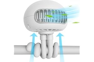SmartDevil Ventilateur USB,Ventilateur à Clipper,Ventilateur Poussette Bébé,avec Trépied Flexible,Portable 3 Vitesse Réglable Rotatif à 60°, pour Camping,Voyage,USB ou Alimenté par Batterie(Blanc)