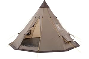 CampFeuer Tente tipi pour 4 personnes "Spirit" | Tente tipi d'extérieur étanche | Tente de camping avec moustiquaire | Tentes pyramidales pour le camping, l'extérieur, la plage et la randonnée, avec piquets et sac