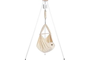 ‎SCHMUSEWOLKE BESTES FÜR BABYS SCHMUSEWOLKE Federwiege Bio mit Tipi Weiß und Motor - für Babys ab Geburt bis 15 kg - Federwiegen-Set mit Gestell und Motor