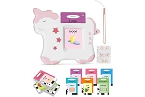 GENIALBA Flashcards Parlanti Giocattoli Montessori, Giocattoli Educativi per Bambini, 224 Parole 14 Temi, Autismo, Regalo di compleanno Regalo di Natale per Bambino (Rosso Unicorno Italiano)