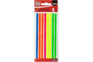Fixo Notes | Tiras Adhesivas para Subrayar | Colores Neón | 160 Tiras | 5x135mm | Plástico Traslúcido | Reposicionable | Perfectas para Subrayar y Marcar Páginas de Apuntes y Oposiciones