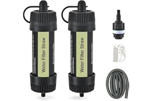 Metadrop mini filtre à eau portable avec système de filtrage d'urgence à 3 étapes pour la randonnée camping paille équipement de survie préparation à l'urgence