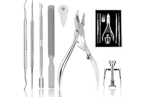 Toenail Clippers Set 7Pcs, Staineless Steel Ingrown Toenail Tool Kit, Professional Toe Nail Nippers Set for Ingrown & Thick Nail, Surgery Grade Manicure Pedicure Tool by OosoFitt