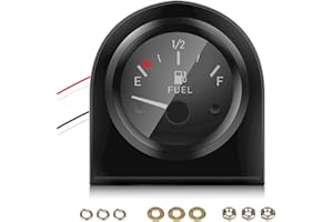 LINKSTYLE indicador de nivel de combustible digital de 52mm, medidor de nivel de combustible de automóvil universal de 12V con luz blanca, indicador de nivel de combustible adecuado para vehículos de motor