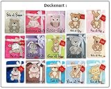 ★ Babydecke mit Namen und Datum bestickt ★ Baby Geschenke ★ Geburt ★ Taufe ★ - 3