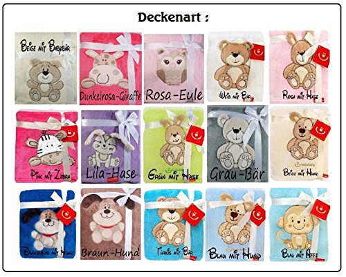 ★ Babydecke mit Namen und Datum bestickt ★ Baby Geschenke ★ Geburt ★ Taufe ★ - 3