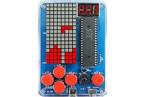 Gör-det-själv-spelkonsolset, för elektronisk spelkonsol, lödningssats, akrylhölje, fyra spel, svetsset, vetenskap, utbildning
