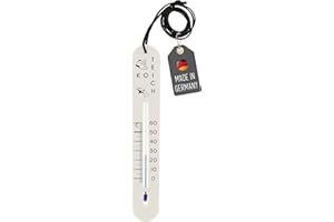 Lantelme Teichthermometer 19cm sinkend mit Schnur Temperatur -15°C bis 60°C für Fischzucht | Für Fische wie Koi Forellen Karpfen Gartenteich Koizucht | Analog Teich Thermometer Wassertemperaturmesser