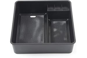 UIEOHOUT Boîte de rangement pour accoudoir pour Range Rover/Range Rover Sport 2023, boîte de rangement avec tapis en caoutchouc, plateau de rangement pour console centrale (sans réfrigérateur)