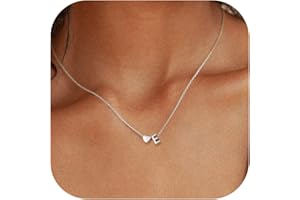 Chriscoco 925 Sterling Silver Necklaces for Women 16+2 Inch Heart Necklace Initial A To Z Letter Necklace for Women Girls Birthday Mothers Day Gifts with Jewellery Box